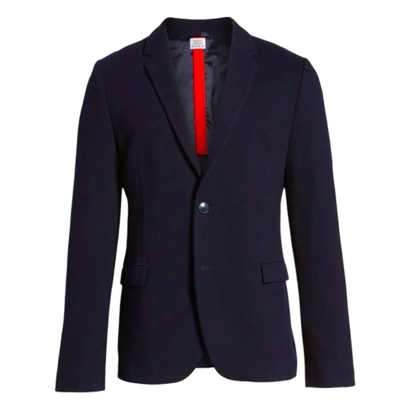HUGO BOSS Arwido Slim Fit Stretch 2 Button Blazer Dark Blue Knit Size 40R - Picture 2 of 16